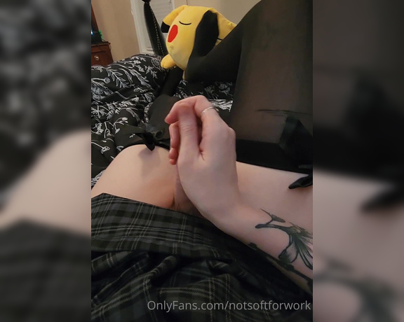 TS Notsoftforwork aka notsoftforwork - 06-05-2023 OnlyFans Video - Imagine its your face Im shoving my silky socks into while I giggle and masturbate