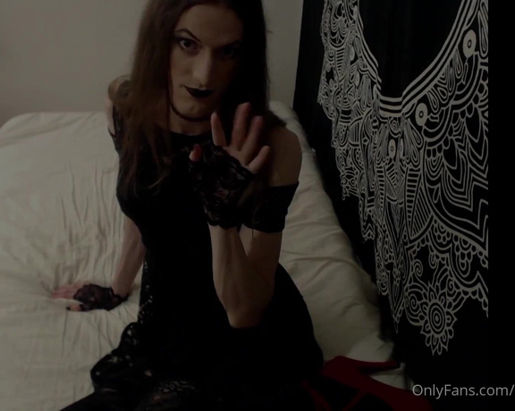 NadjaCox aka nadjacox - 08-08-2021 OnlyFans Video - i wear my favorite gothic dress, makeup my lips deep black and play with my cock