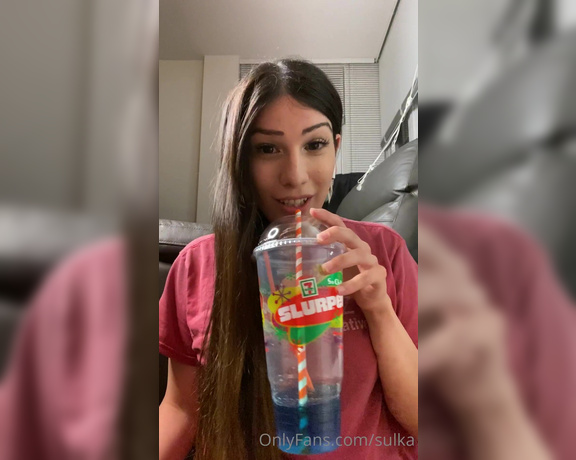 TS Sulka aka sulka - 08-13-2020 OnlyFans Video - My tongue  got all blue from this slurpee Hehe