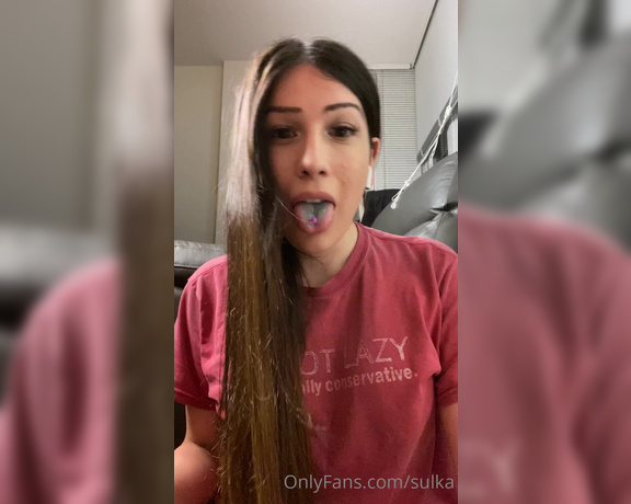 TS Sulka aka sulka - 08-13-2020 OnlyFans Video - My tongue  got all blue from this slurpee Hehe