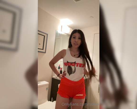 TS Sulka aka sulka - 08-22-2020 OnlyFans Video - Im all ready for my shift at hooters  I want to strip for you before