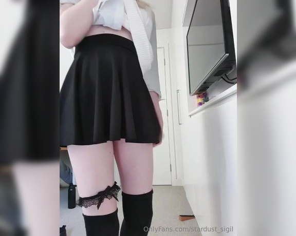 TS Lawren aka stardust_sigil - 04-26-2024 OnlyFans Video - Practicing slipping my panties off from under my skirt gtlt what could possibly be under there