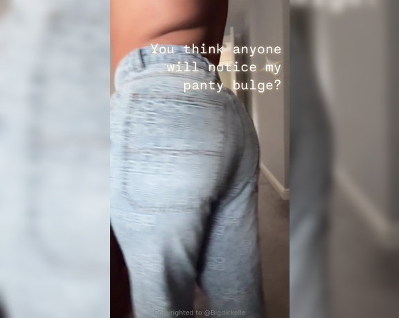 TS Bigdickelle aka bigdickelle - 10-13-2024 OnlyFans Video - Will anyone see my panty bulge If you seen would it turn you onIts sure is