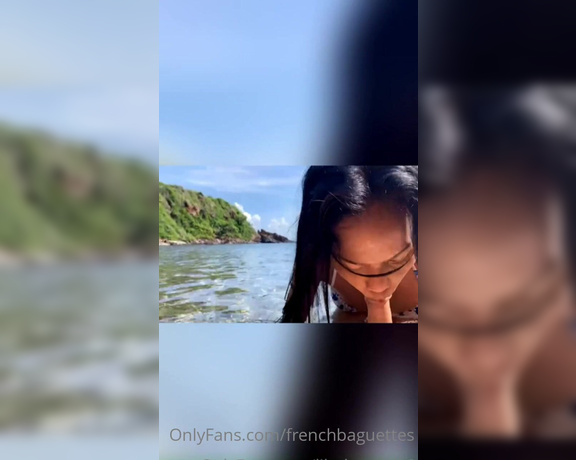 French Baguette aka frenchbaguettes - 01-08-2022 OnlyFans Video - at the beach getting sucked with this great cock eating girl with lilychannel18