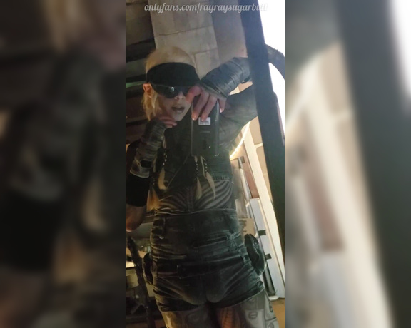 Rayray Sugarbutt aka rayraysugarbutt - 02-21-2021 OnlyFans Video - Unused vertical video from 2019s cyberpunk slumslut video, showing off my big balls bulging my shorts