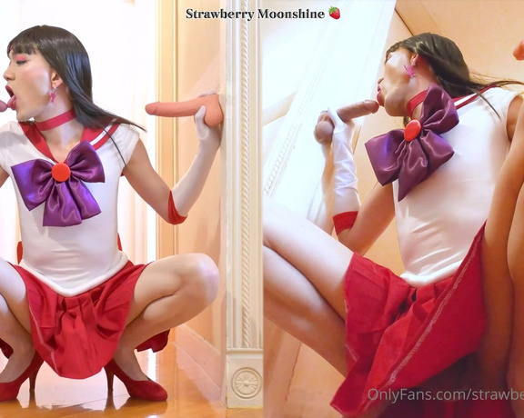 Strawberry Moonshine aka strawberry_moonshine - 05-02-2023 OnlyFans Video - Dokidoki Cosplay Sailor Mars   Lewd talks over  Huge dildo sucking  Lubed